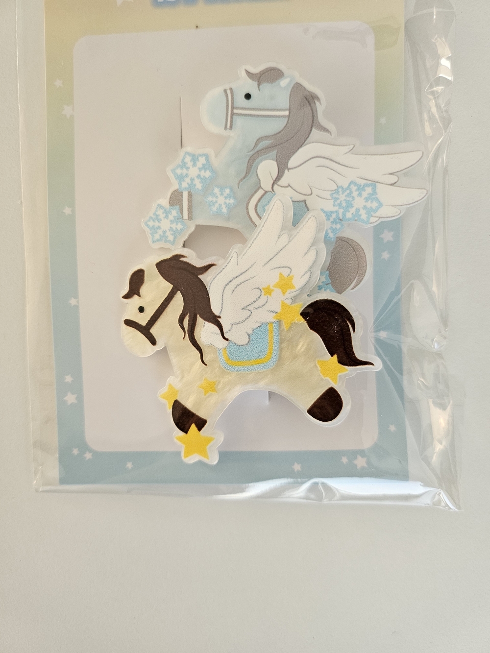 Winged Pegasus hair clips - brand new